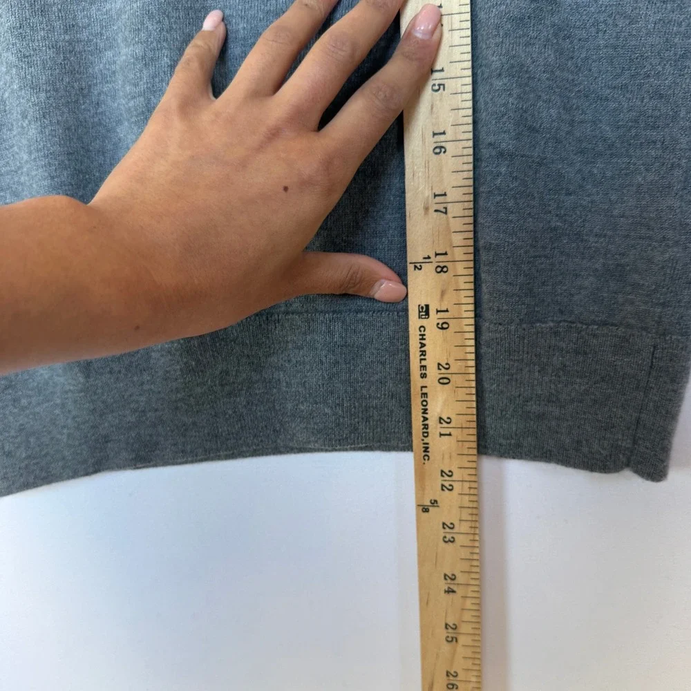 Banana Republic 1/4 Zip Pullover Sweater Men's Small Grey‎ 100% Fine Merino Wool